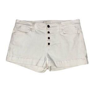 7 for all mankind white button fly Jean shorts size 31 clean girl mid rise